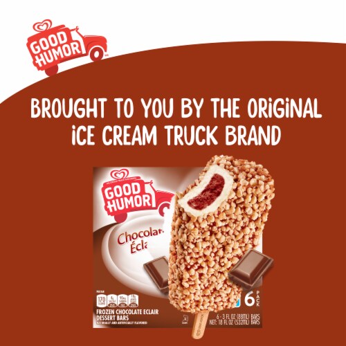 Good Humor Frozen Dairy Dessert Bars, Chocolate Eclair, Certified Kosher, 3.0 oz, 6 Bars Perspective: bottom