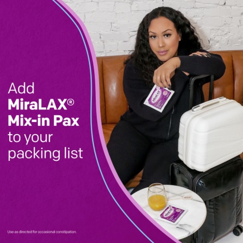 MiraLAX® Laxative Mix-In Pax® Gentle Constipation Relief Sugar Free Powder Perspective: bottom