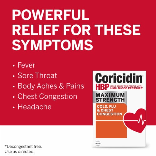 Coricidin® HBP Maximum Strength Cold Flu & Chest Congestion Liquid Gels Perspective: bottom