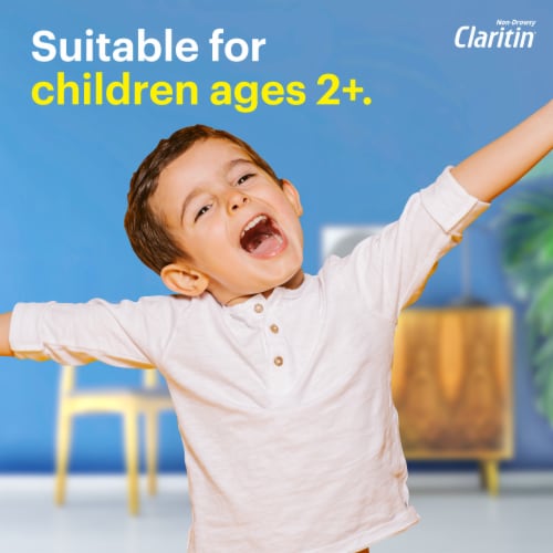 Children's Claritin 24 Hour Non-Drowsy Allergy Relief Grape Syrup Loratadine 5mg Perspective: bottom