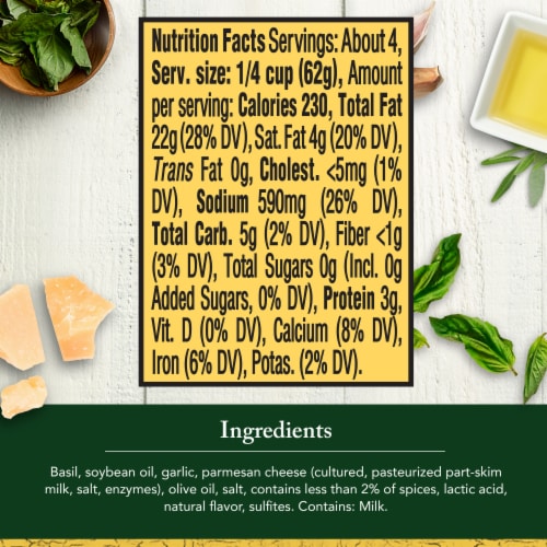 Classico Signature Recipes Traditional Basil Pesto Pasta Sauce & Spread Perspective: bottom