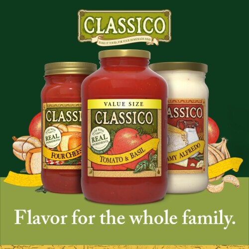 Classico Tomato & Basil Pasta Sauce Value Size, Jar Perspective: bottom