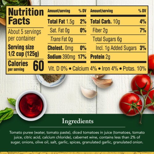 Classico Cabernet Marinara with Herbs Pasta Sauce Perspective: bottom