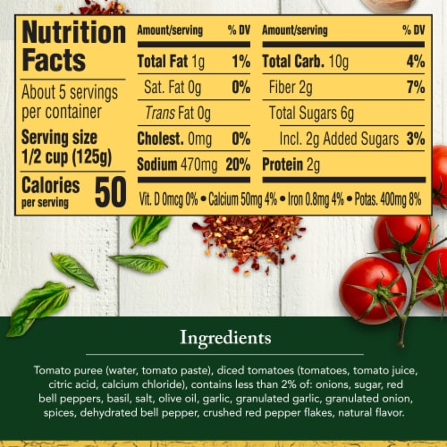 Classico Spicy Tomato & Basil Spaghetti Pasta Sauce Perspective: bottom