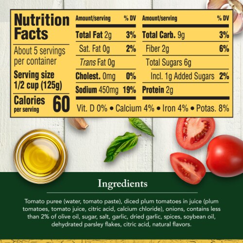 Classico Marinara Pasta Sauce with Plum Tomatoes & Olive Oil Perspective: bottom