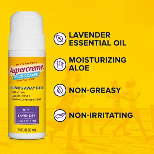 Aspercreme Lavender No Mess Applicator Lidocaine Essential Oil Perspective: bottom