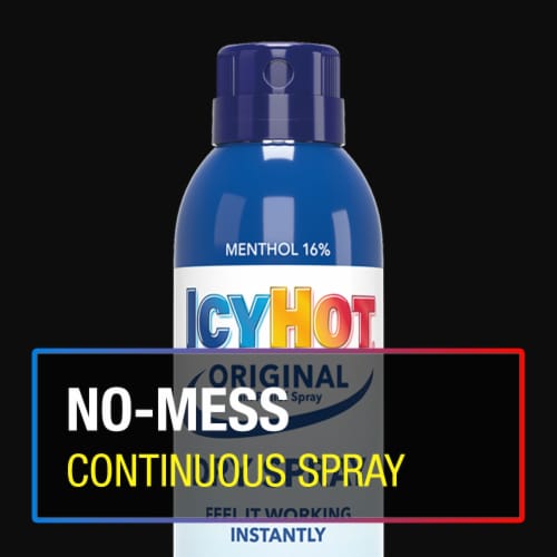 Icy Hot Original Pain Relief Menthol Spray Perspective: bottom