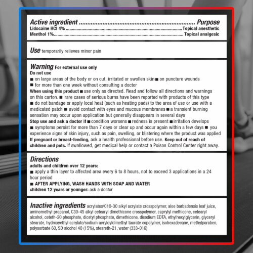 Icy Hot Max Strength Lidocaine Plus Menthol Pain Relieving Cream Perspective: bottom