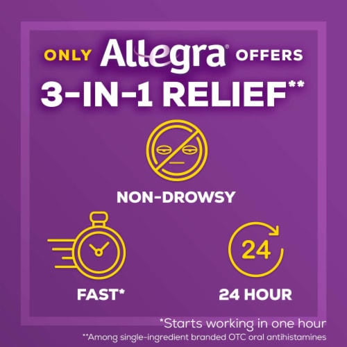 Allegra 24HR Non-Drowsy Antihistamine Tablets Perspective: bottom