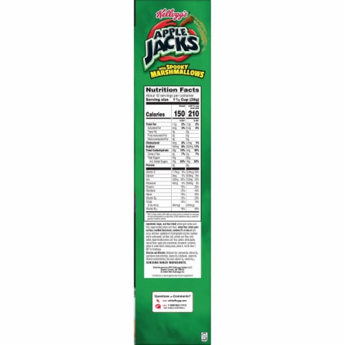 Kellogg's® Apple Jacks Original with Spooky Marshmallows Family Size Cereal Perspective: bottom