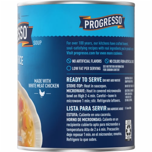 Progresso Traditional Chicken Rice with Vegetables Soup Perspective: bottom