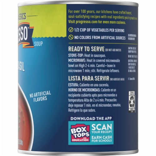 Progresso Vegetable Canned Classic Tomato Basil Soup Perspective: bottom