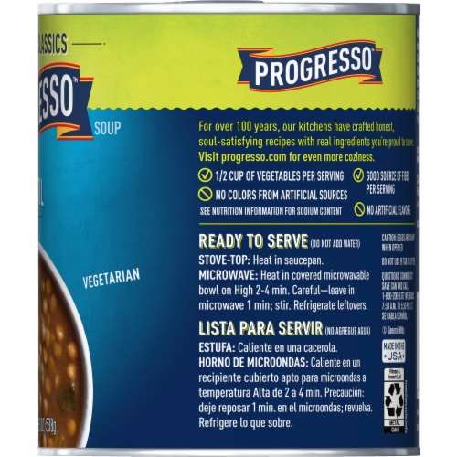 Progresso Vegetable Classics Lentil Canned Soup Perspective: bottom