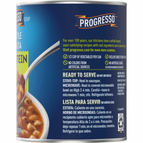 Progresso Italian-Style Bean and Pasta Protein Soup Perspective: bottom