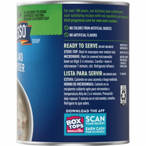 Progresso Reduced Sodium New England Clam Chowder Canned Soup Perspective: bottom
