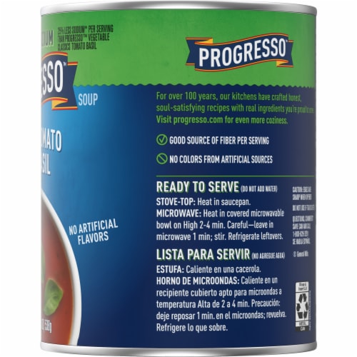 Progresso Reduced Sodium Creamy Tomato With Basil Soup Perspective: bottom