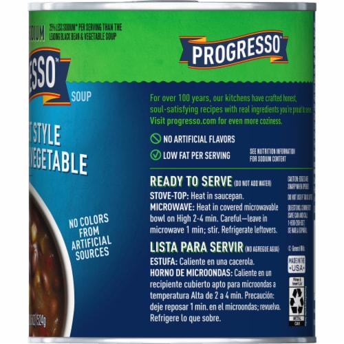 Progresso Gluten Free Reduced Sodium Southwest Style Black Bean & Vegetable Canned Soup Perspective: bottom