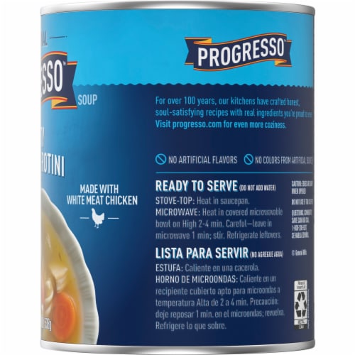 Progresso Traditional Hearty Chicken & Rotini Canned Soup Perspective: bottom