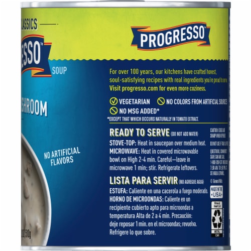 Progresso Gluten Free Vegetable Classics Creamy Mushroom Canned Soup Perspective: bottom