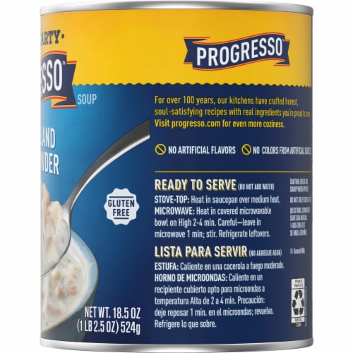 Progresso Rich & Hearty New England Clam Chowder Canned Soup Perspective: bottom