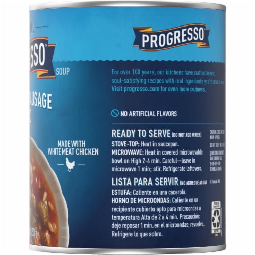 Progresso Traditional Chicken & Sausage Gumbo Soup Perspective: bottom
