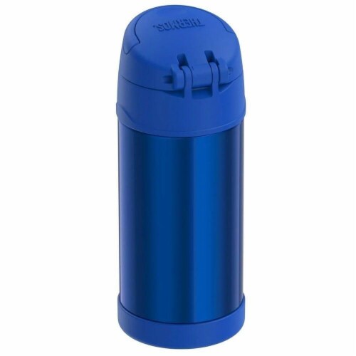SS Vac Insulated 12 oz Straw Bottle Blue Perspective: bottom