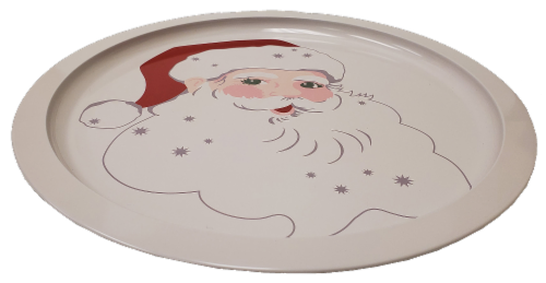 Holiday Home Santa Tin Serve Platter Perspective: bottom