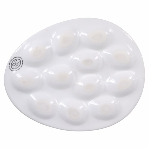 Dash of That™ Oval Egg Plate - White Perspective: bottom