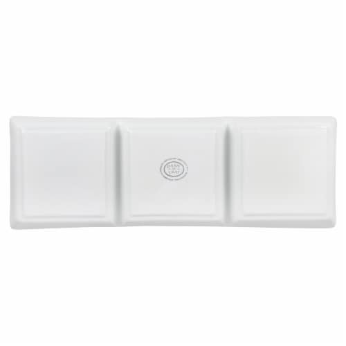 Dash of That™ Broadway 3-Section Divided Serving Tray - White Perspective: bottom