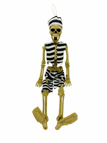 Holiday Home Hanging Convict Dressed Skeleton Decoration Perspective: bottom
