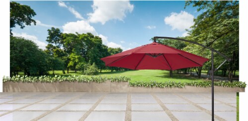 HD Designs Outdoors® Offset Umbrella - Rio Red Perspective: bottom