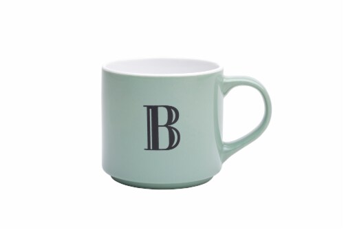 Holiday Home Green Monogram Mug - White Perspective: bottom