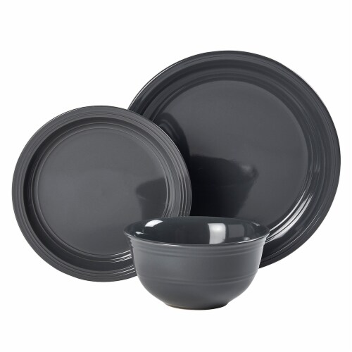 Dash of That® Grace Dinnerware Set- Graphite Perspective: bottom