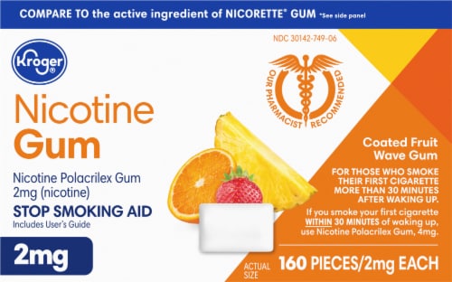 Kroger® Fruit Flavored Nicotine Gum 2mg Perspective: bottom