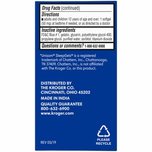 Kroger® Nighttime Sleep Aid 50mg Softgels Perspective: bottom
