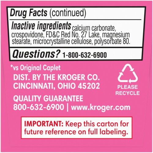 Kroger® Ultra Strength Stomach Relief Caplets Perspective: bottom