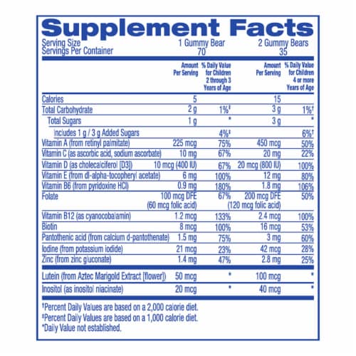 Kroger® Kid's Multivitamin Gummies Pineapple Orange Strawberry Cherry & Blackberry Perspective: bottom