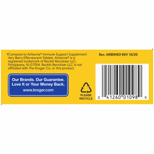Kroger® Immune Support Berry Flavor Effervescent Tablets Perspective: bottom