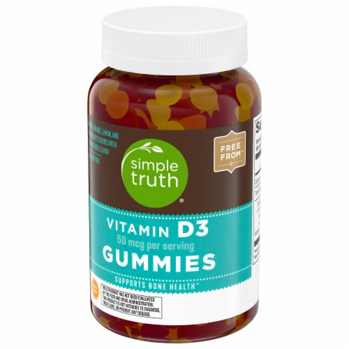 Simple Truth® Vitamin D3 Gummies Orange Lemon & Strawberry 50mcg Perspective: bottom