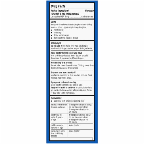 Kroger® Children's Allergy Relief Liquid Loratadine Grape Flavored Perspective: bottom