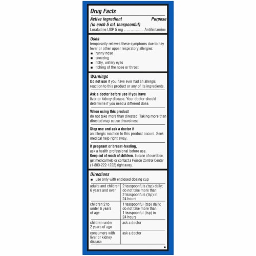 Kroger® Children's Allergy Relief Liquid Loratadine Grape Flavored Perspective: bottom