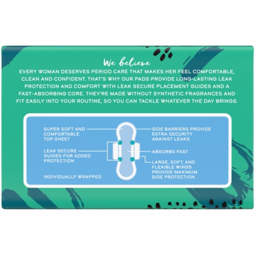 Kroger® Ultra Thin Pads with Wings Extra Long Super Size 3 Unscented Perspective: bottom