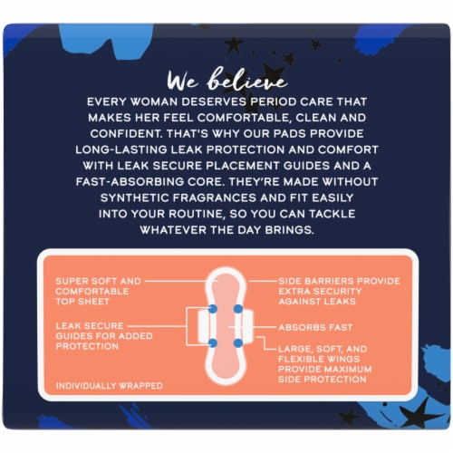 Kroger® Ultra Thin Pads with Wings Overnight Size 4 Unscented Perspective: bottom