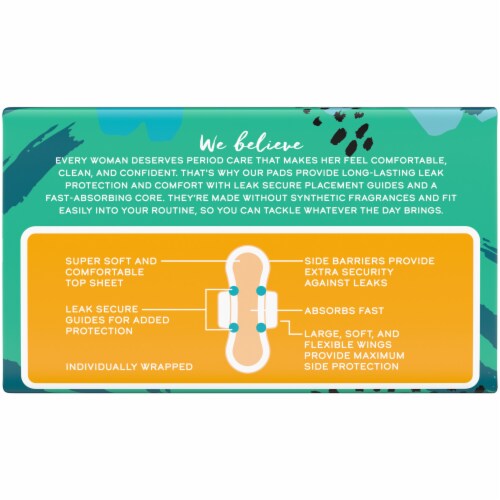Kroger® Ultra Thin Pads with Wings Regular Size 1 Unscented Perspective: bottom