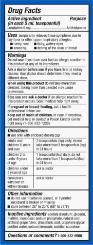 Kroger® Children's Allergy Relief Liquid Loratadine Grape Flavored Perspective: bottom
