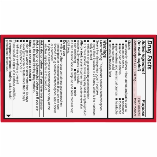 Kroger® Acetaminophen Caplets Perspective: bottom