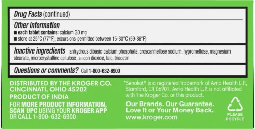 Kroger® Senna-Lax Natural Vegetable Laxative Perspective: bottom