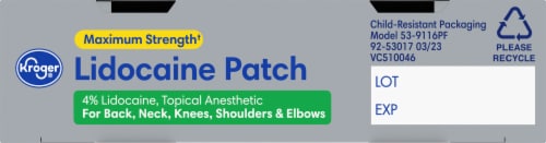 Kroger Pain Relief 4% Lidocaine Patch Perspective: bottom