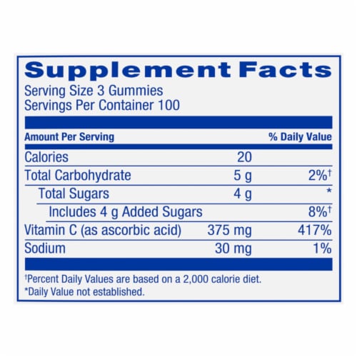 Kroger® Vitamin C Gummies Orange 375mg BIG DEAL! Perspective: bottom