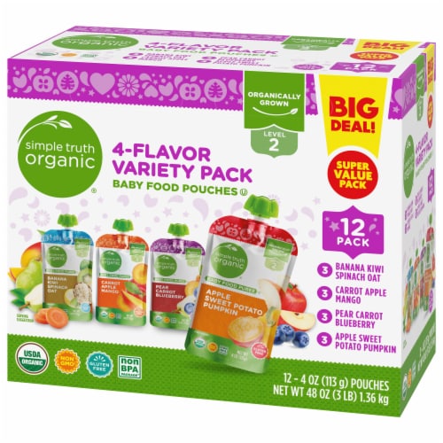 Simple Truth Organic® Stage 2 Baby Food Pouch Variety Pack BIG DEAL! Perspective: bottom